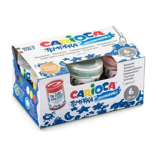 Carioca Tempera Sulu Boya Süper Yıkanabilir 6X25Ml 6 Renk Karışık