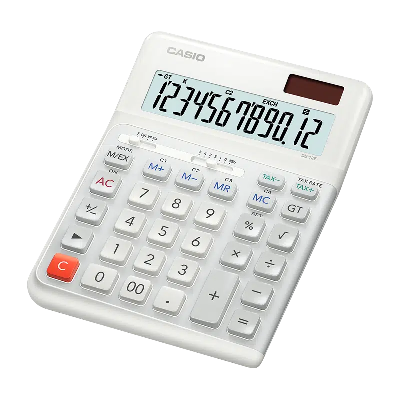 Casio DE-12E-WE Masa Üstü Hesap Makinesi 12 Haneli Beyaz