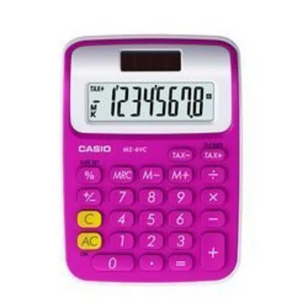 Casio Ms-6Vc RD Masa Üstü Hesap Makinesi Kırmızı 8 Haneli