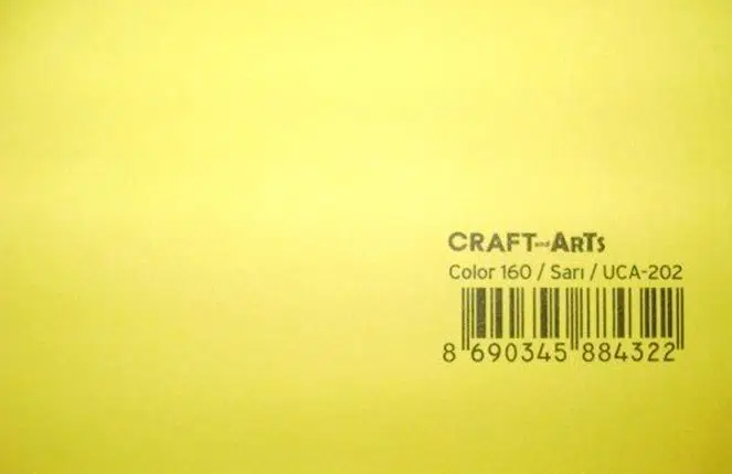 Craft and Arts Fon Kartonu 160gr 50x70 Sarı