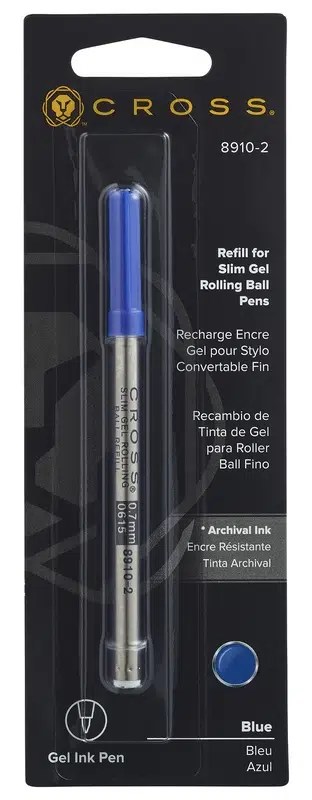Cross 8910-2 Slim Roller İçin İnce Jel Roller Refil Mavi
