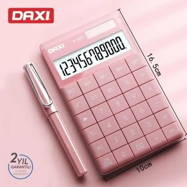 Daxi X-400 Hesap Makinesi 12 Haneli Pembe