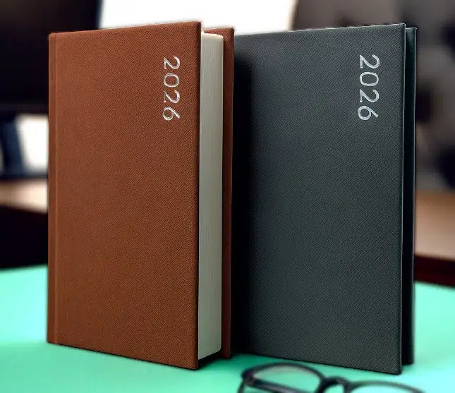 Dilman 14x20 Sırtlı Termo Deri Günlük Ajanda 168yp İvory