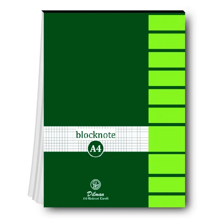 Dilman A4 Kapaklı Bloknot Kareli 40yp