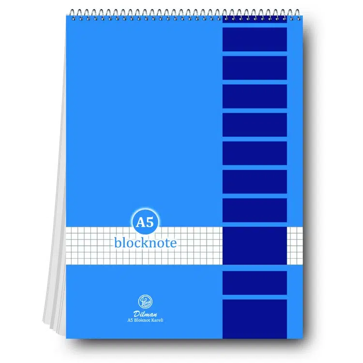 Dilman A5 Spiralli Bloknot 80yp Kareli