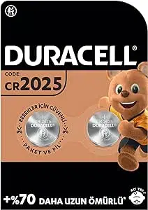 Duracell CR 2025 Lityum Düğme Pil (3V) 2'li