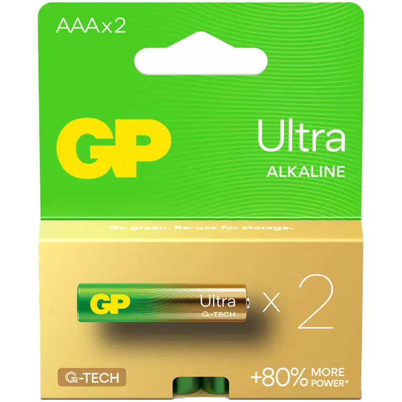 GP G-Tech Ultra Alkalin İnce Pil LR03 (AAA) 1.5V 2'li Kartela