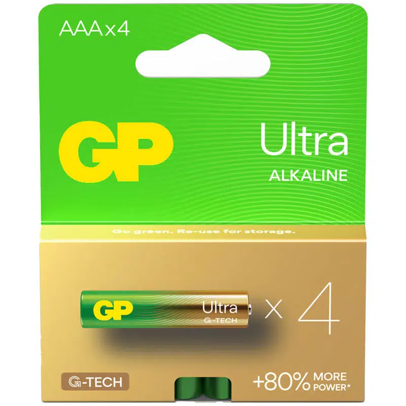 GP G-Tech Ultra Alkalin İnce Pil LR03 (AAA) 1.5V 4'lü Kartela