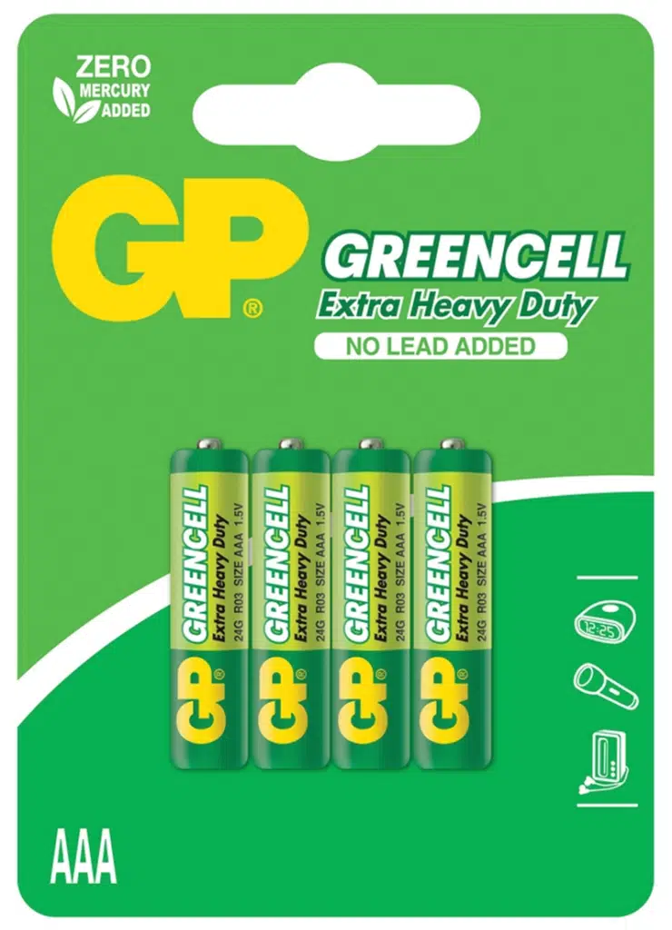 GP R03 Greencell Çinko Karbon İnce Pil (AAA) 4'lü Kartela