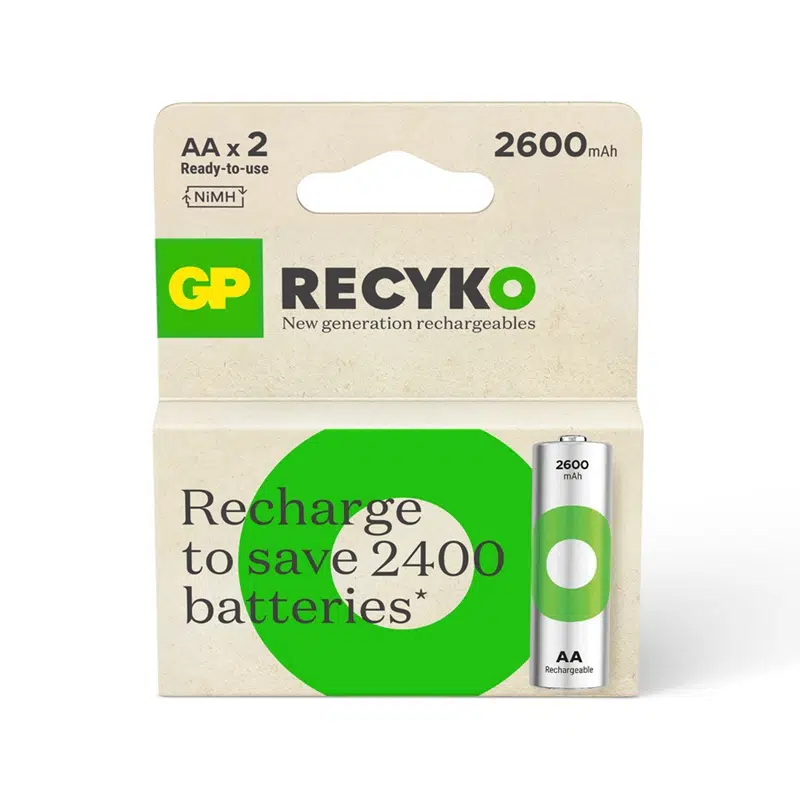 GP Recyko 2600mAh Şarjlı Kalem Pil (AA) 2'li