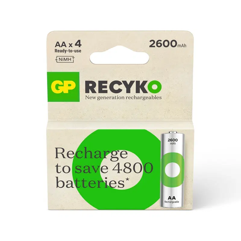 GP Recyko 2600mAh Şarjlı Kalem Pil (AA) 4'lü