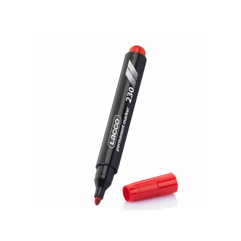 Lacco 230 Permanent Markör Yuvarlak Uç Kırmızı