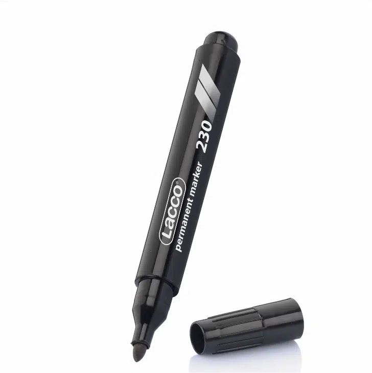 Lacco 230 Permanent Markör Yuvarlak Uç Siyah