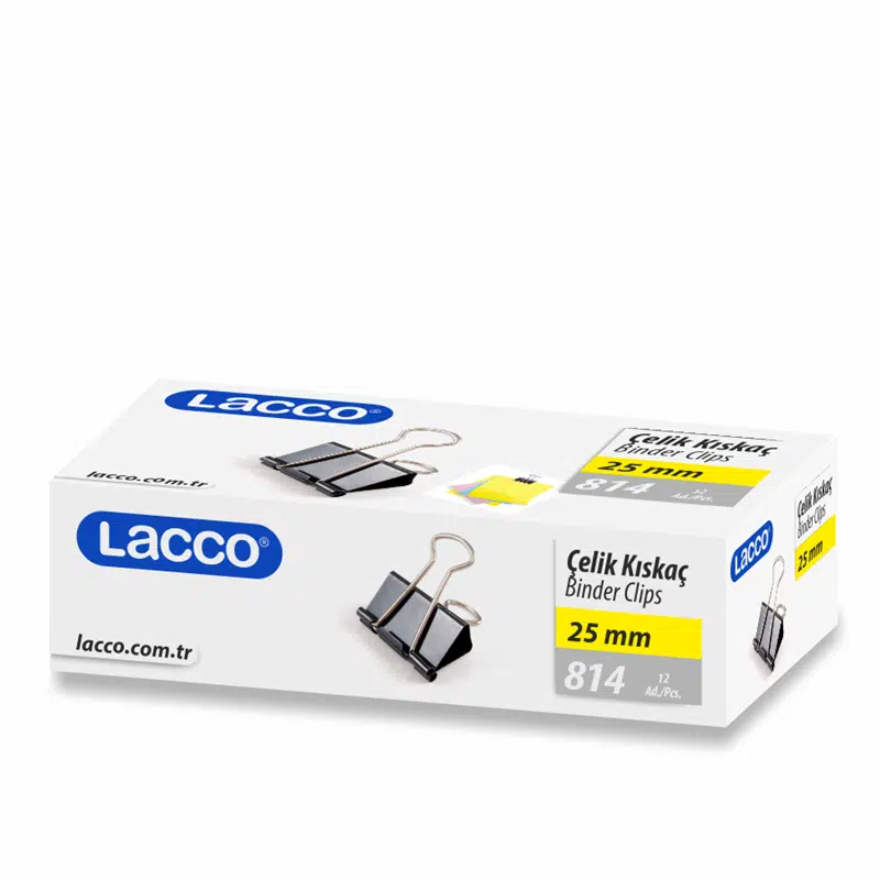 Lacco 814 Siyah Çelik Kıskaç 25mm 12'li