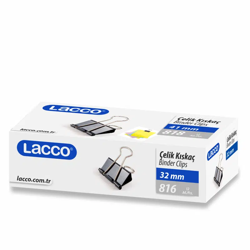 Lacco 816 Siyah Çelik Kıskaç 32mm 12'li