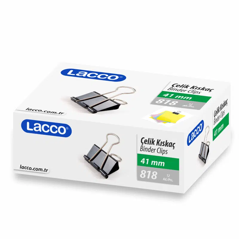 Lacco 818 Siyah Çelik Kıskaç 41mm 12'li