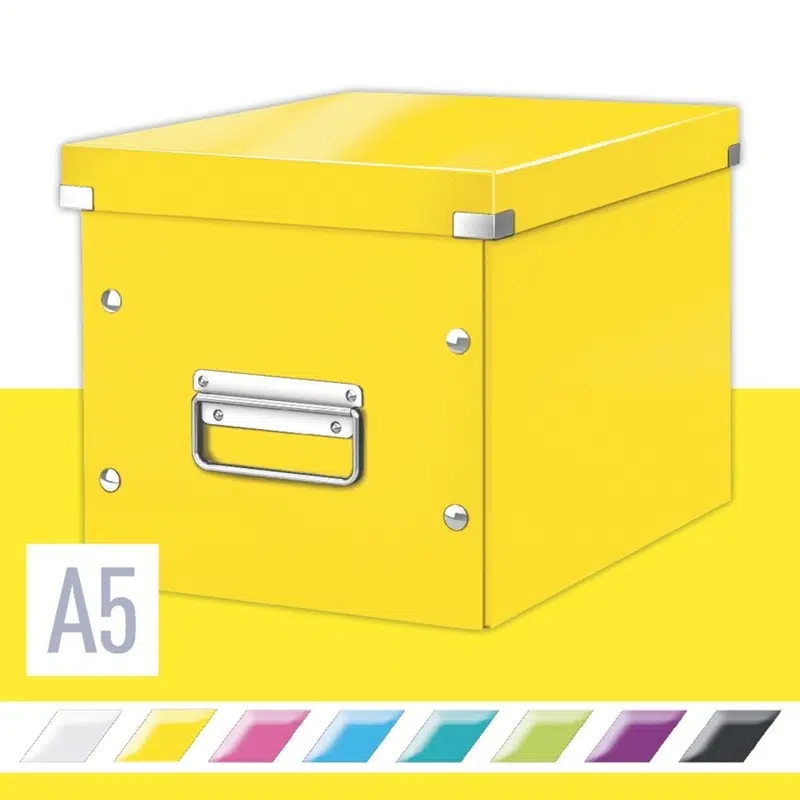 Leitz 6109 WOW C&S Kutu Küp Orta Boy Metalik Sarı (61090016)