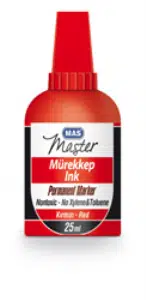 Mas 6416 Permanent Mürekkebi 25ml Şişe Kırmızı
