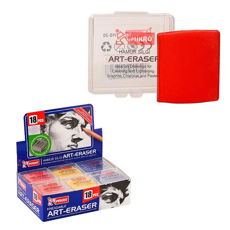 Mikro HS-20 Renkli Hamur Silgi 18'li