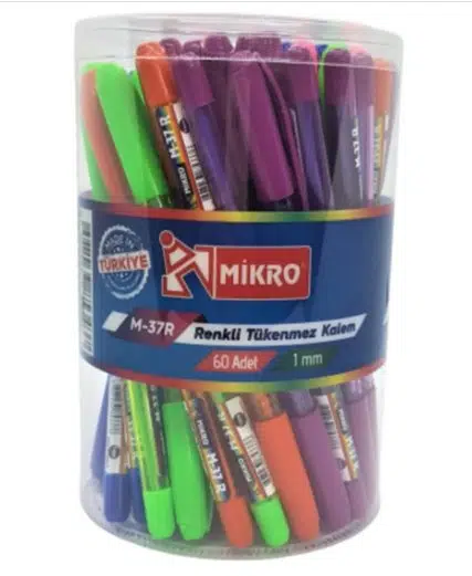 Mikro M-37 Ofis Tipi Tükenmez Kalem Renkli
