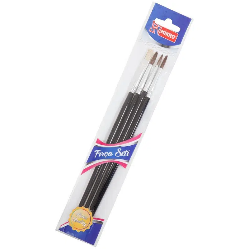 Mikro MF-SET-1 Sulu Boya Fırçası (No:1-3-5) 3'lü Set