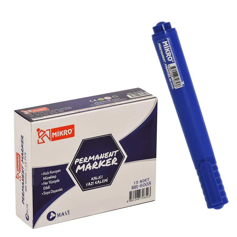 Mikro MR-6008 Permanent Marker Mavi