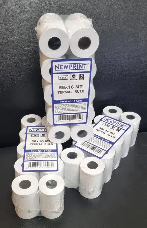 NEWPRINT 56x16 16mt TERMAL RULO 10'LU BARKODLU