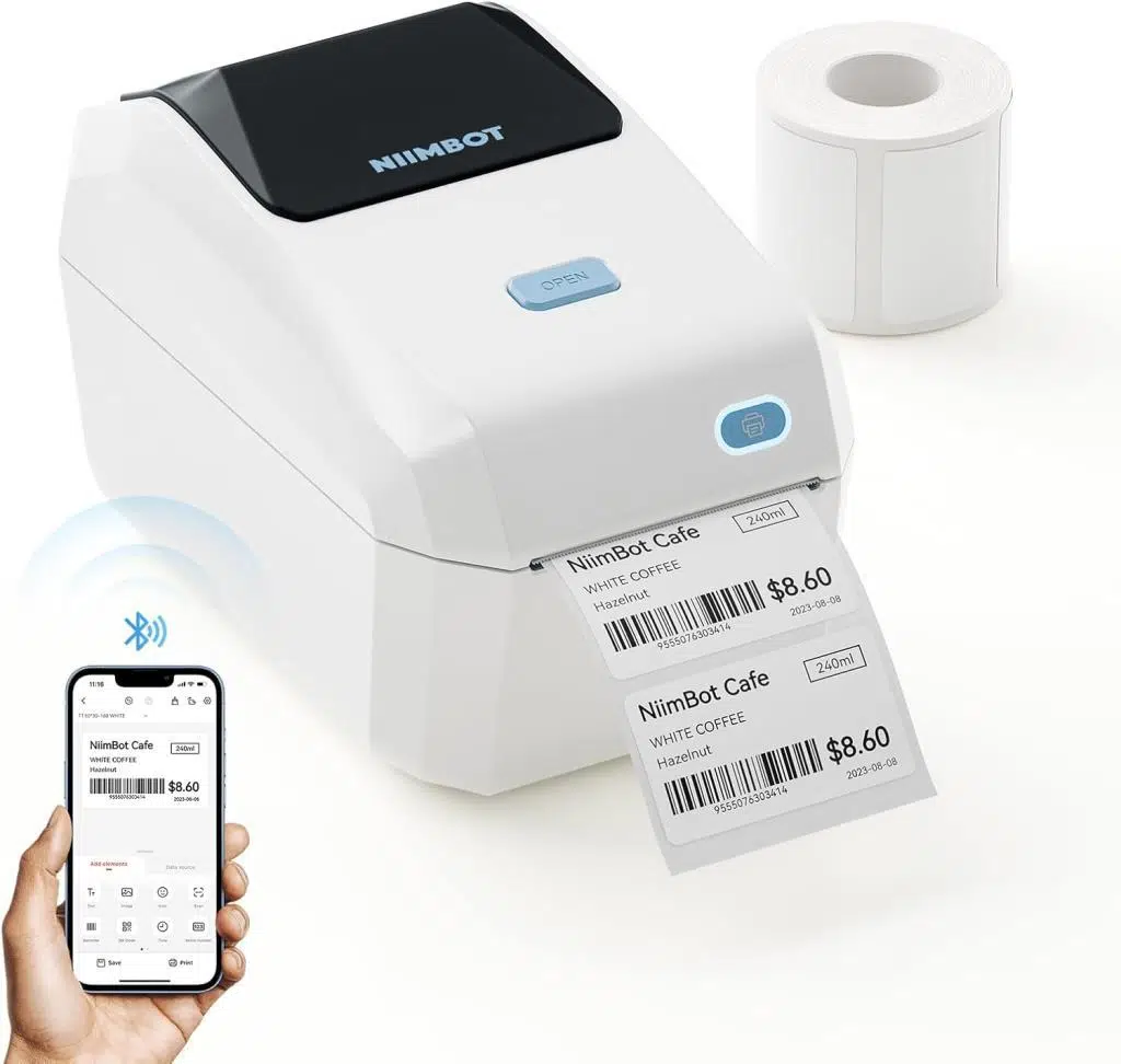 NiiMbot K3_W Etiket Makinesi, Fildişi Beyazı, WiFi/Bluetooth/USB - Adaptörlü