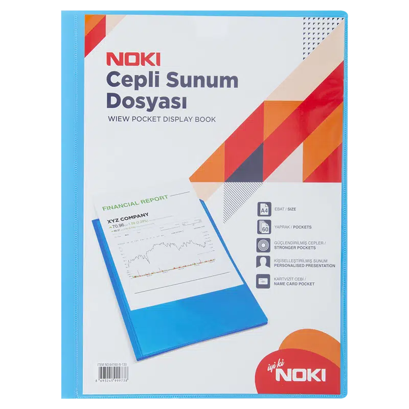 Noki A4 Cepli Sunum Dosyası 80yp Mavi