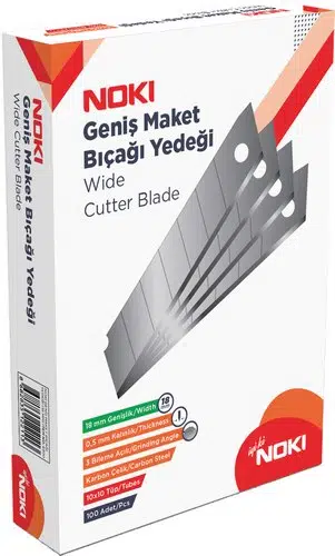 Noki Geniş Maket Bıçağı Yedeği 18mm 10'lu Tüp