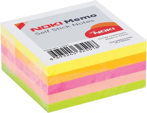 Noki Memo Stick 50x50mm Karışık Renk Neon Küp Blok