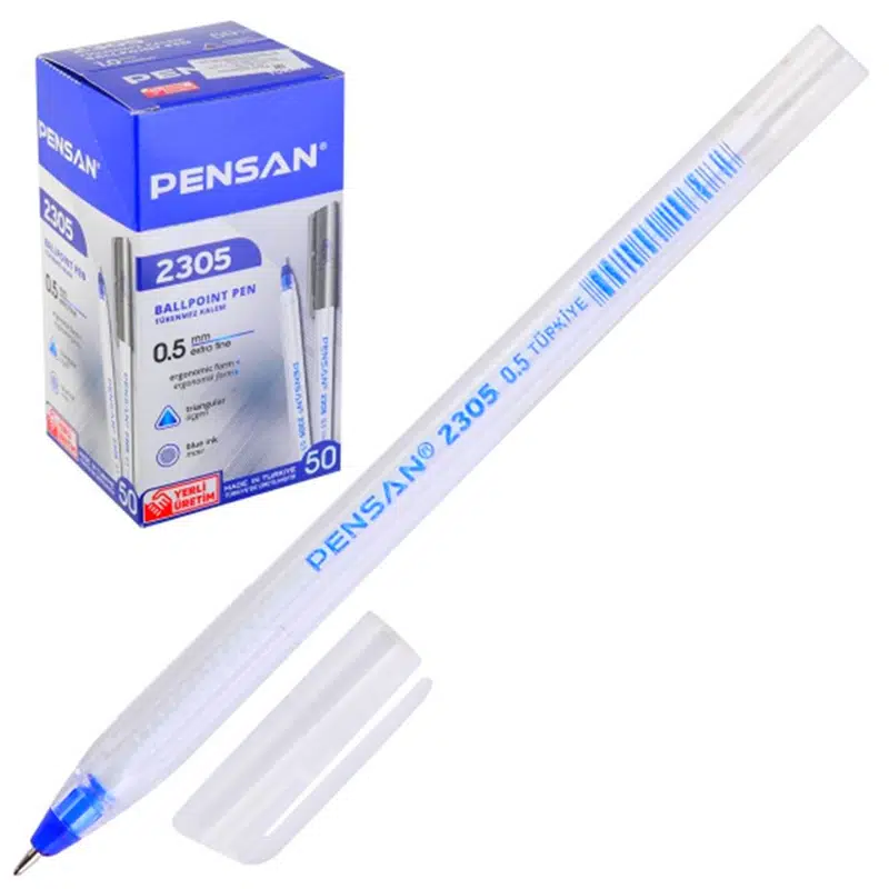 Pensan 2305 Üçgen Tükenmez Kalem Mavi 0,5mm