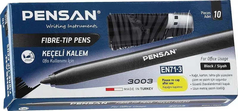 Pensan 3003 Ofis Tipi Keçeli Kalem Siyah