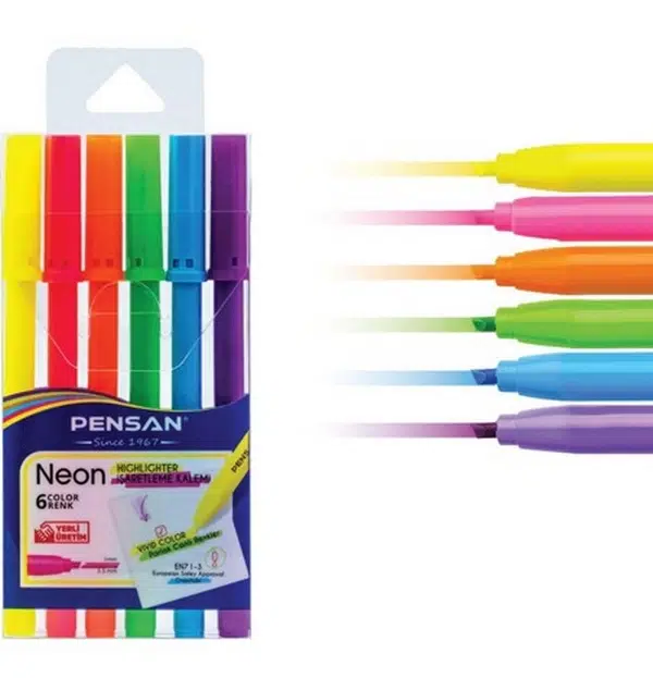 Pensan 99075 Kidz Keçeli Kalem 6 Renk (Neon)