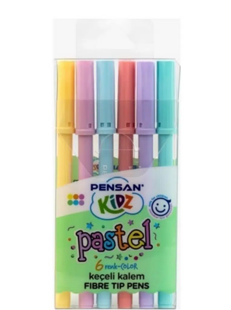 Pensan 99090 Kidz Keçeli Kalem 6 Renk (Pastel)