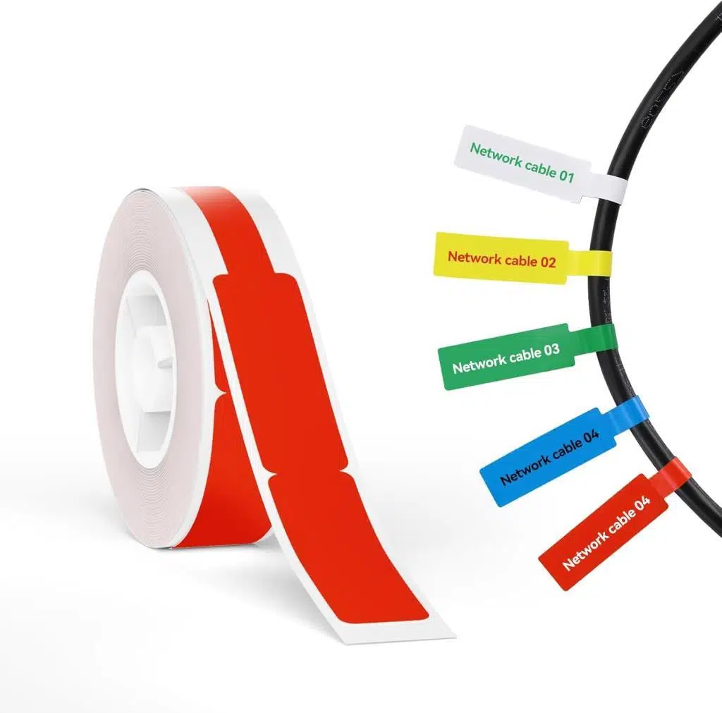 Phomemo 12,5x74mm+35mm/65adet Kırmızı Kablo Etiketi D30/Q30 İçin DCXL12.574-35-65RD