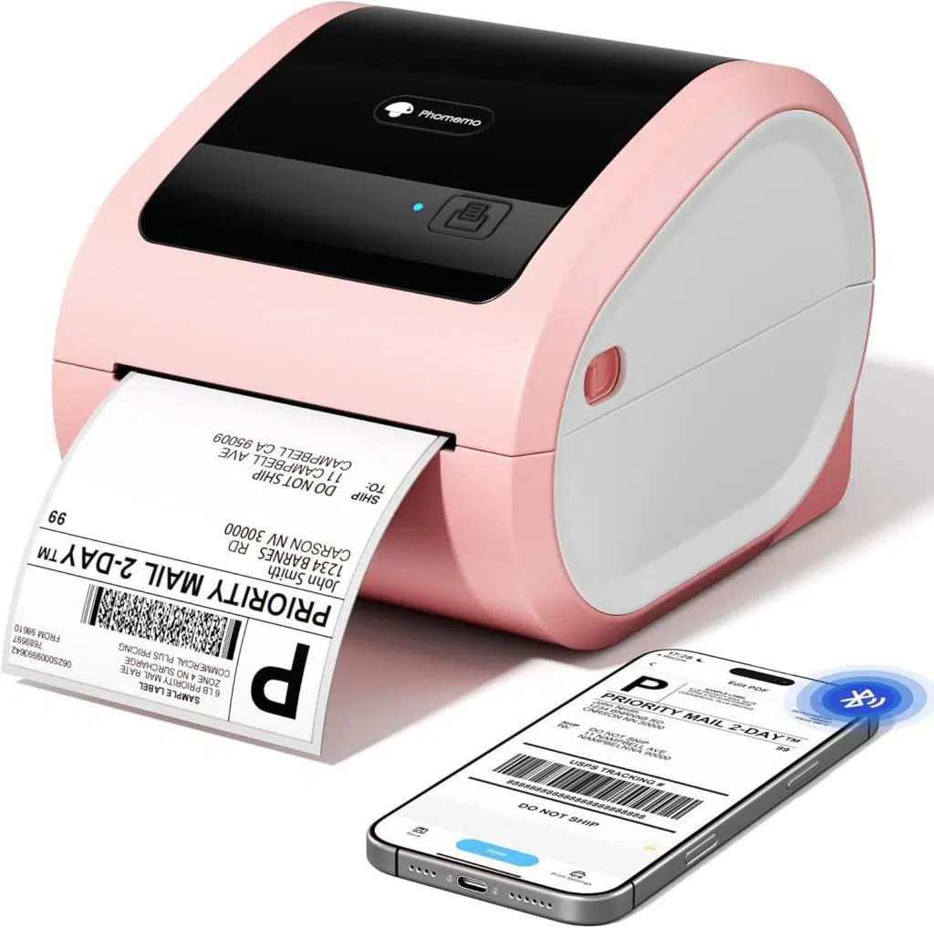 Phomemo D520-BT Termal Barkod Yazıcı Pembe Bluetooth+USB 