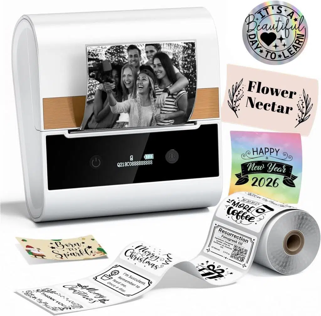 Phomemo M260 Etiket Makinesi BEYAZ (20-79mm) Kablosuz Taşınabilir Bluetooth - USB Şarjlı