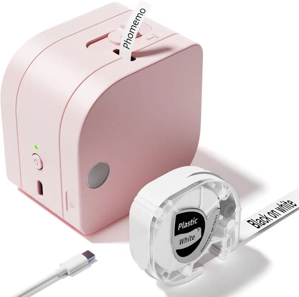 Phomemo P12 Pro Bluetooth Etiket Yazıcısı Pembe - USB Şarjlı