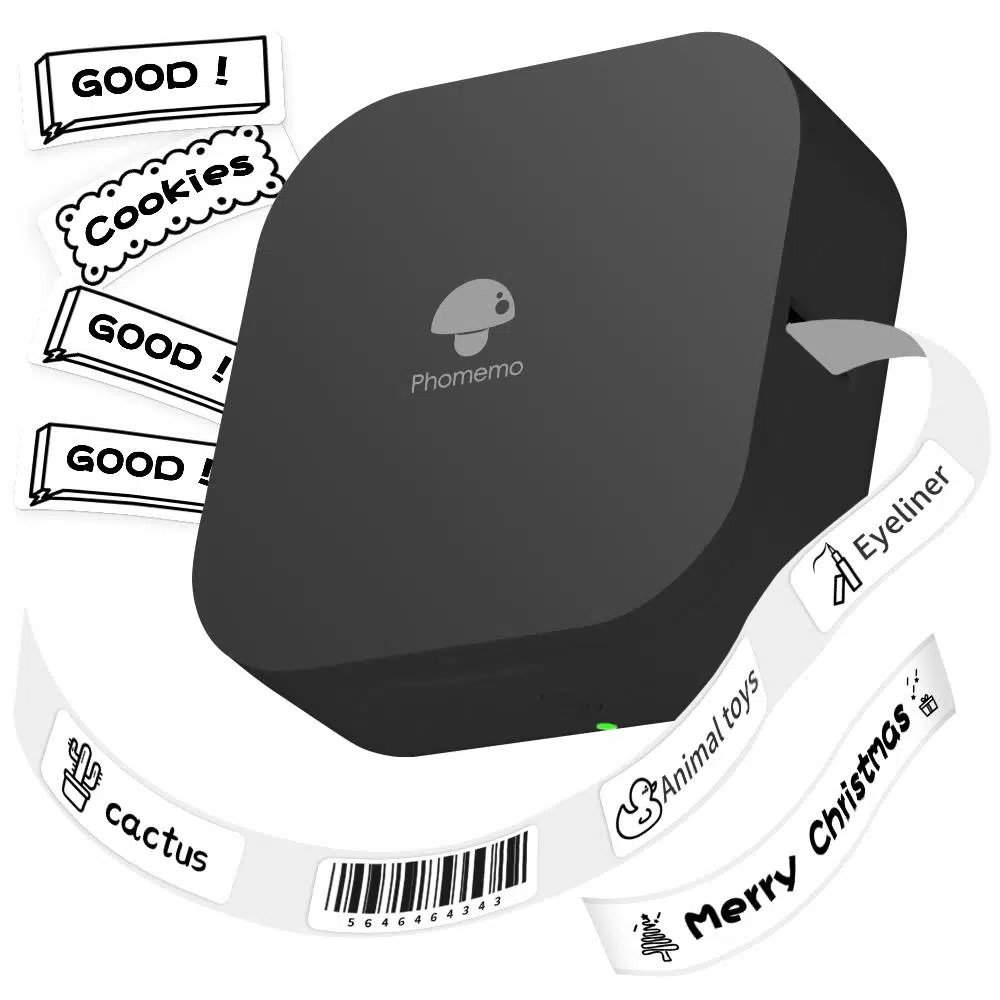 Phomemo Q30 Mini Etiket Makinesi, SİYAH, Kablosuz Taşınabilir Termal Bluetooth