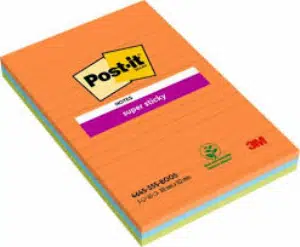 Post-it® (8645-3SS) Super Sticky Neon 45yp 203x153 6'LI