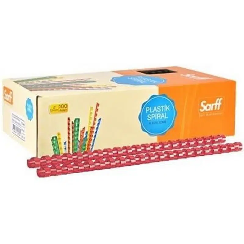 Sarff 6mm 2-15syf Plastik Spiral 100'lü Kırmızı