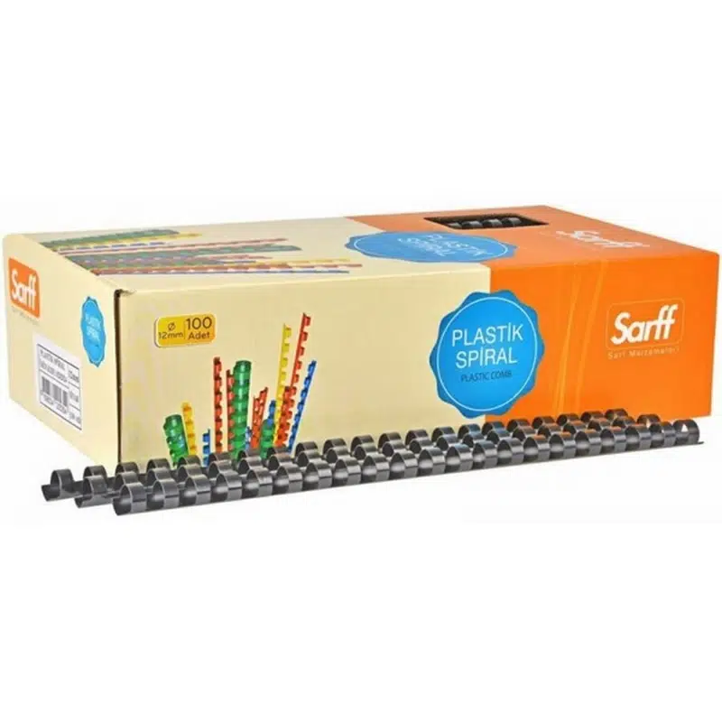 Sarff 6mm 2-15syf Plastik Spiral 100'lü Siyah