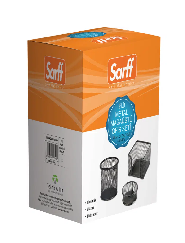 Sarff Perfore 3'lü Masa Üstü Set Siyah