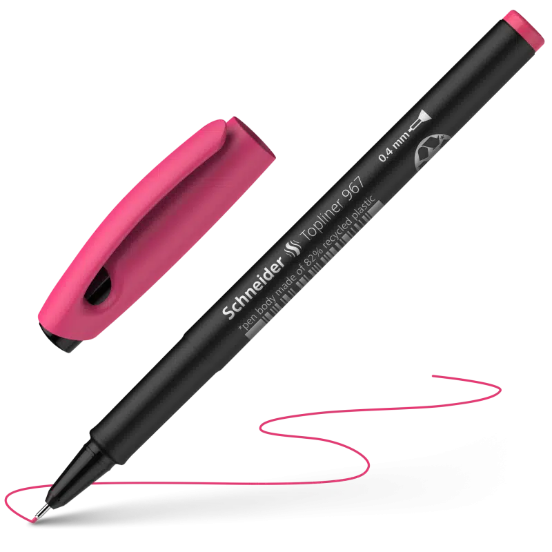 Schneider Topliner 967 Fiber Uçlu Kalem 0,4mm Pembe