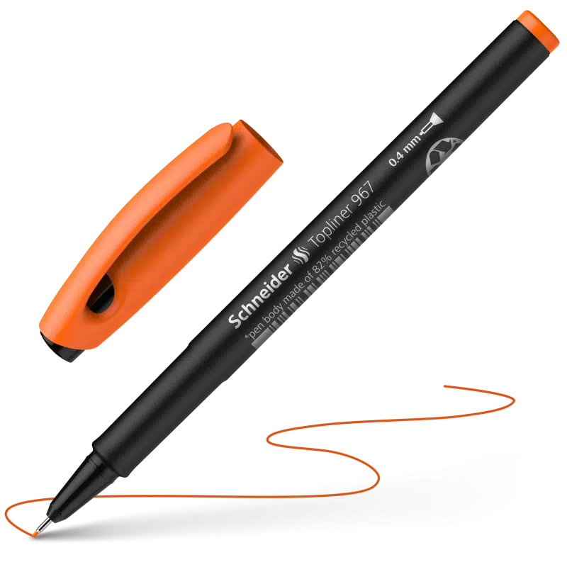 Schneider Topliner 967 Fiber Uçlu Kalem 0,4mm Turuncu