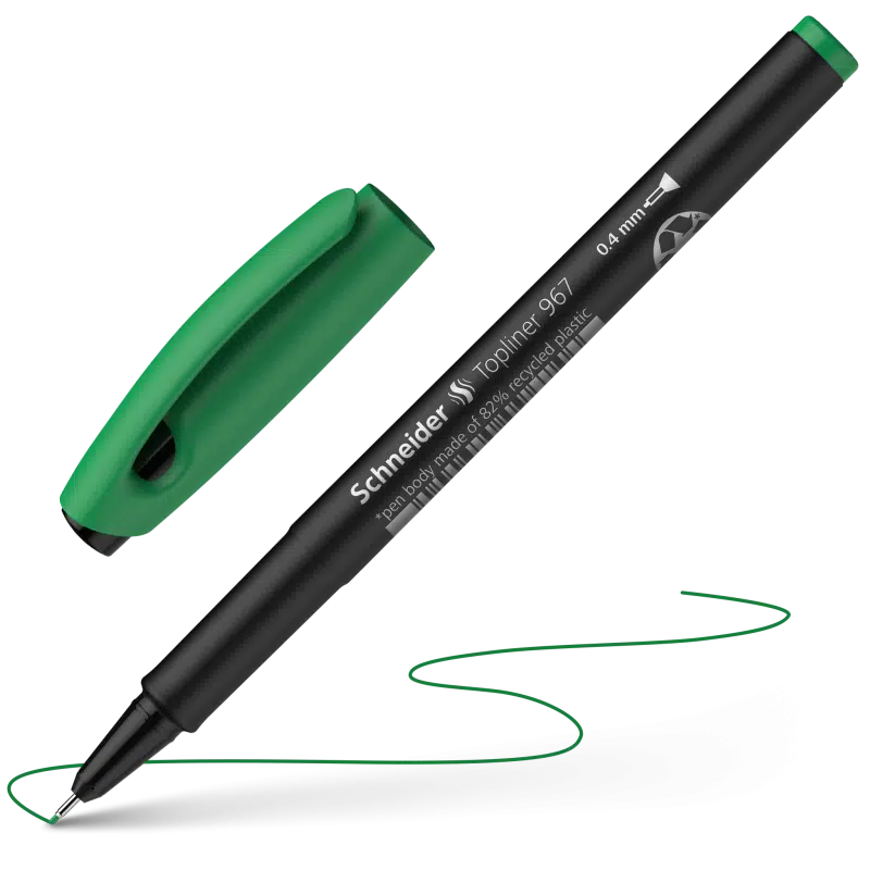 Schneider Topliner 967 Fiber Uçlu Kalem 0,4mm Yeşil