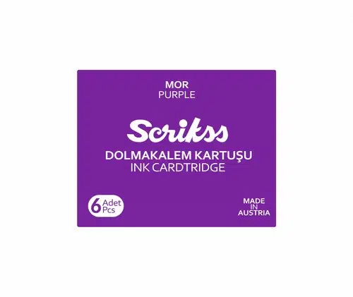 Scrikss Dolma Kalem Kartuşu Mor 6'lı