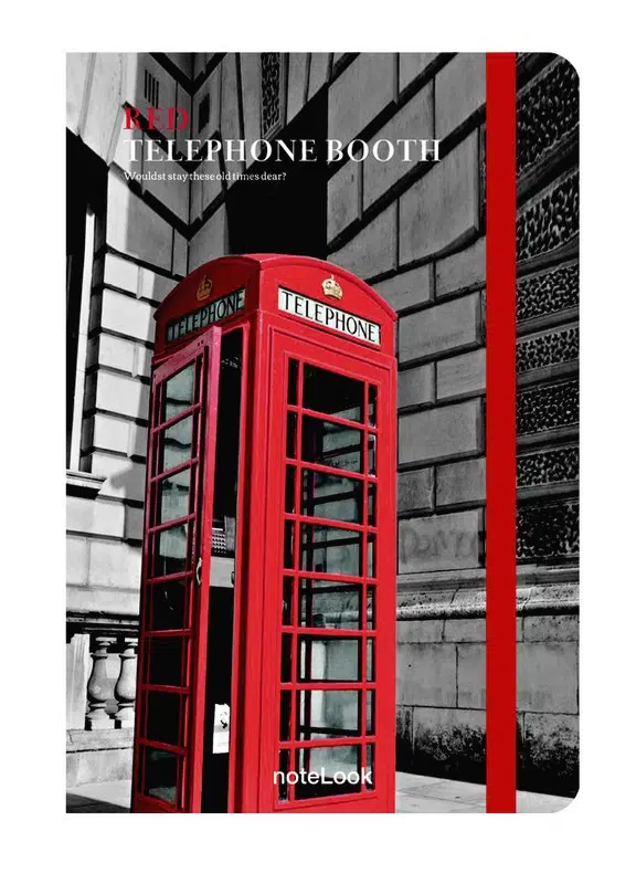 Scrikss Red Telephone Booth A7 Defter Çizgili