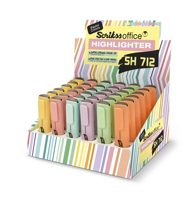 Scrikss SH-712 Fosforlu Kalem Pastel 36'lı Set